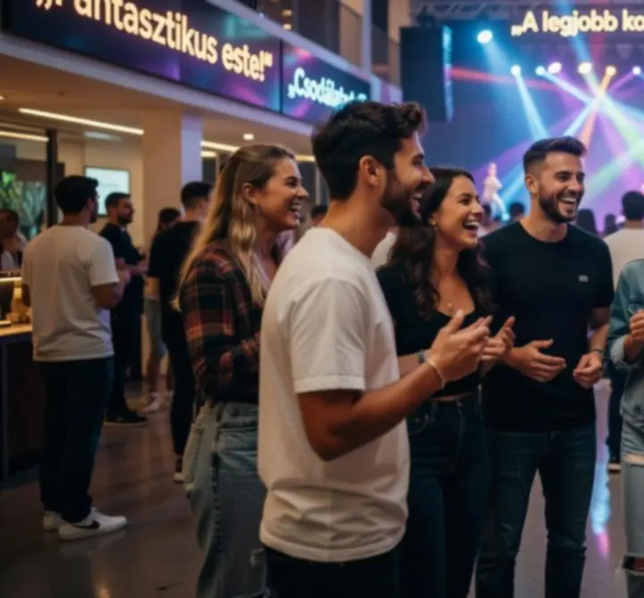 Koncert közönség tapsol és szórakozik