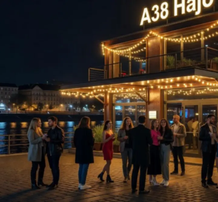 Éjszakai rendezvényhelyszín kívülről